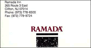 Carte de l'Hôtel "Ramada Clifton"